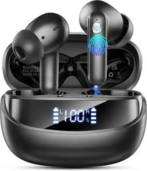 Wireless Earbuds, Bluetooth 5.4 Headphones with 4 ENC Noise Cancelling Mic, 45Hrs Playtime Wireless Headphones HiFi Stereo Deep Bass, in Ear Earbuds IP7 Waterproof, Bluetooth Earphones for Android iOS Wireless Earbuds, Bluetooth 5.4 Headphones with 4 ENC Noise Cancelling Mic, 45Hrs Playtime Wireless Headphones HiFi Stereo Deep Bass, in Ear Earbuds IP7 Waterproof, Bluetooth Earphones for Android iOS