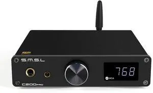 SMSL C200 PRO Headphone Amplifier, ES9039Q2M XU-316 HiFi MQA DAC Amp DSD512 32Bit/768kHz, Type C USB/Optical/Coaxial/Bluetooth to RCA/TRS/4.4mm/6.35mm Headphone Amps for Gaming PS5/Switch/PC