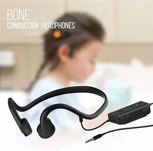 Wired Bone Conduction Headphones, Open Ear Sports Headphone, with IP8 Waterproof Sweatproof and Noise Reduction Microphone, for Running, Sports, Fitness