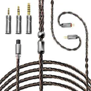 QOA Kinera Celest IEM Cable,Upgraded HiFi Audio Cable,with Detachable 3-in-1 2.5mm,3.5mm,4.4mm Plug,in Ear Monitor Cable,for Singers Musicians Drummers Audiophile (0.78mm 2Pin)
