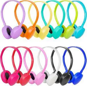 Kids Headphones Bulk for Classroom School 18 Pack,Wholesale Wired Adjustable Headphones for Students Teens Children Gift and Adult 3.5mm Jack (Mixed Colors)