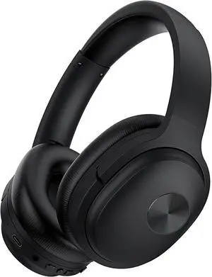 Hybrid Active Noise Cancelling Headphones Noise Canceling Wireless Over Ear Bluetooth Headphones with Deep Bass Comfort Ear Cups, 30H with Travel case for Home Office Travel, Black Glaze
