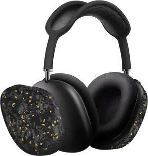 MONOCARBON Real Carbon Fiber Case for AirPods Max (2024/2020), Military-Grade Protective Hard Cover for Apple Headphones, Unique Forged Matte, Scratch-Resistant, Essential Accessories-Matte Gold