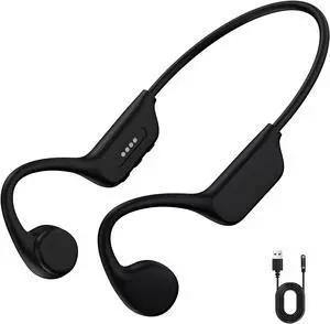 Swimming Bone Conduction Headphones, IPX8 Waterproof Earbuds Bluetooth 5.4 Open Earphones with MP3 7H Playtimes, Underwater Headphones for Swimming Running CyclingBlack