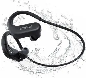 LOBKIN Waterproof Earbuds for Swimming, Bone Conduction Headphones IPX8 Swimming Headphones 8GB Memory Bluetooth 5.4 Wireless 8H Playtime in Ear Underwater Sport Earphones for Swimming, Running