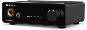 SMSL DS100 MQA DAC Headphone Amp with CS43131 Chip for PC Mini Stereo Headphone Amplifier Combo USB Optical Coaxial to RCA 6.35mm & 4.4mm Headphone Output XU316 768kHz/32Bit DSD256 Audio Decoder
