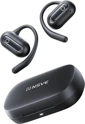 Open Ear Bluetooth Earbuds with 60H Playtime, Bluetooth 5.4 Wireless Headphones, IPX5 Waterproof Sound Earphones, Comfortable Earhooks for Running, Gym, Travel-Hands-Free Calls (Black)