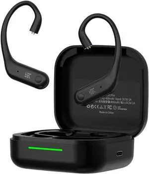 KZ AE01 Pro True Wireless Bluetooth Earhook, Bluetooth Adapter with Qualcomm Gen3 Chip for in-Ear Monitor, 0.75 2Pin Connector with Charging Case, Supports APTX Adaptive & AAC Codec