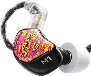 Tipsy M1 in Ear Monitor, World's First Bamboo Fiber Diaphragm, 36dB PNC, Skin-Friendly Resin Faceplate, Secure Fit, Single DD, Detachable 0.78mm 2-Pin Cable(No Mic, Red)