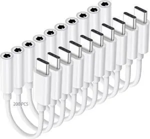 USB C to 3.5mm Headphone Jack Adapter for iPhone 16/16 Pro/15/15 Pro/Pro Max/Plus, Type C Aux Audio Dongle Cable Cord Compatible with iPad, Samsung Galaxy S23/S23/S22/S21Ultra, MacBook,Note200 Pack