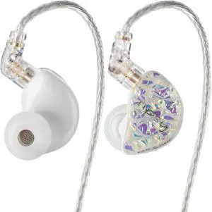 Tipsy X EPZ 10mm LCP+PU 1DD in Ear Monitor Headphones, HiFi Wired Earbud, Ultra-Thin Diaphragm Dynamic Driver IEM Earphones with Dual Magnet and Cavity, 0.78 2Pin Cable (White)