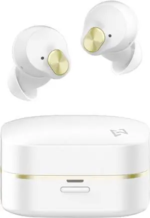 AVIOT TE-Q3 Small Active Noise Cancelling Wireless Earbuds, Bluetooth 5.3, Multipoint Connection, Built-in Mic, Medical Grade Silicone, Up to 42 Hours Playtime, IPX4 Waterproof (White)