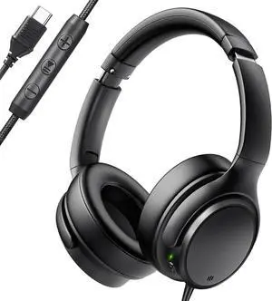 USB C Headphones Wired Over Ear USB C Wired Headphones with 28dB ANC, Lightweight Foldable USB Type C Headphone for Boys/Girls/School/Travel/iPhone 15/16, Samsung Galaxy S24/S23, Ideal Gift