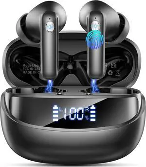 Wireless Earbuds, Bluetooth 5.4 Headphones with 4 ENC Noise Cancelling Mic, in Ear Earbuds IP7 Waterproof, 45Hrs Playtime Wireless Headphones HiFi Stereo Deep Bass, Bluetooth Earphones for Android iOS