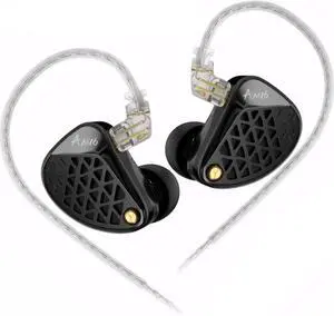 KZ AM16 Professional HiFi Earphones  8-Unit Balanced Armature in-Ear Headphones with Powerful Bass and High Fidelity, Replaceable Cable Earbuds (Without Mic, Bass-Enhanced Edition)
