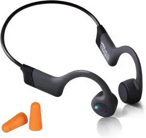 Bone Conduction Headphones, Open-Ear Wireless Bluetooth 5.3 Workout Headphones with Microphones, 20H Playtime, Waterproof Wireless Earphones for Sports, Running, Hiking, Cycling, with Earplugs