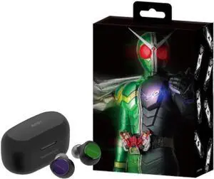 AVIOT TE-V1R-WCJ Kamen Rider W Collaboration Wireless Earbuds, Special Package, Design, Japanese Special Voice, Adaptive Noise Cancelling, Wireless Charging Case, Bluetooth 5.3