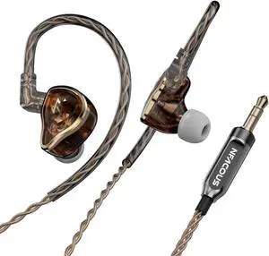 NA20 in Ear Monitor Earphones HiFi Wired Earbuds - Stereo Headphone for Audiophiles, PC and Metal Casing, Maillard Frosted Surface, Single Dynamic Driver, 2 pin OFC Cable with Carrying Case