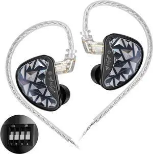 KZ AS24 Pro in-Ear Monitor Headphone, 24BA Drivers High-Performance IEM with 8 Tuning Switches, HiFi Bass Noise Isolation Earbuds Clarity in All Frequency Comfortable Earphones (Nomic)