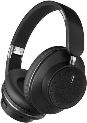 Bluetooth Over-Ear Headphones, Foldable Wireless Headphones with Hidden Mic for Cell Phone, PC, Laptop, Suitable for Music, School, Workouts, and Gaming (Black)