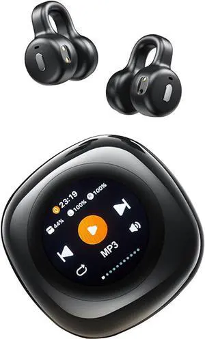 Open Ear Clip On Earbuds Earless Out Ear Cuff Air Bone Conduction Headphones Wireless Bluetooth OWS Hanging Earphones 5.4 Bluetooth Outside Workout Outer Ear Clip Headphones Earbuds with Touch Screen