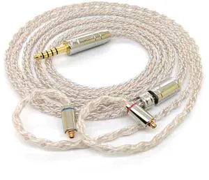 Premium IEM Upgrade Cable, MMCX/2-Pin 0.78mm Earphone Cord, 8-Core Braided Hi-Fi Replacement Extension, Balanced Audiophile Audio Cable (1.2M, 4.4mm to mmcx)