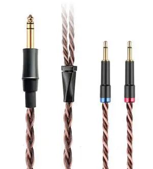 8N OCC German Copper Cable Wire Compatible with MEZE Audio 109 Pro 105 AER Hifiman HE560 HE4XX HE-350 Sony MDR Z1R MDR Z7M2 Earbuds 6.35mm Connector 6.5ft