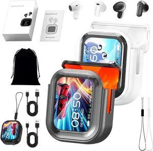 NE20 Earbuds, NE20 Bluetooth 5.4 LED Display High Fidelity Waterproof Wireless, 2025 New NE20 AI Translation Earbuds Real Time Built-in Mic in Ear Earbud for Travel Business (2PCS-Black-White)