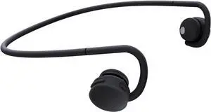 nwm GO Wireless On-Ear Speakers (Open Ear Earphones) Sound Leakage suppressed (PSZ Technology - Bone Conduction Alternative) Designed in Japan | Fog Black