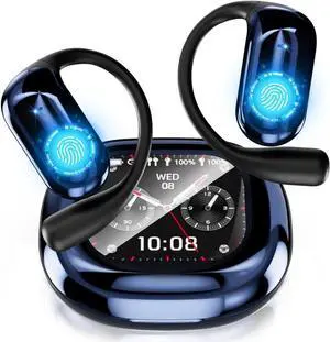 AI Language Translation Earbuds with LCD Touch Screen-Bluetooth 5.4 Real-Time Translator Headphones for 144 Languages, Fit for Travel Business Learning (APP Always Free use)