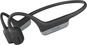 Bone Conduction Wireless Headphones, Sweat Resistant Open Ear Bluetooth Sport Earphones for Workouts, Cycling, Running, Built-in Mic, Rock Iron Grey