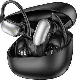 Wireless Earbuds with Earhooks in-Ear Earbuds Bluetooth 5.4 with ENC Noise Cancelling 75Hr Playback IPX7, 2025 Workout Bluetooth Earphones, HiFi Deep Bass Clear Highs Wireless Headphones
