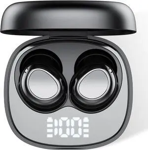 Sleep Ear Buds, 2025 True Wireless Earbuds, Ultra-Mini Bluetooth 5.4 Earbuds for Side Sleepers, 53H Play Hi-Fi Stereo 3D Bass Noise Cancelling Bluetooth headphones, USB C, IP7 Waterproof LED Earphones