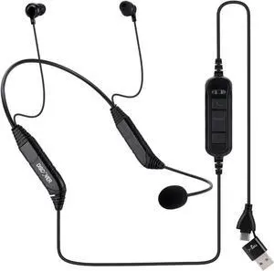 Discover Neckset 20 USB Wired Earbuds with Microphone for Work Calls and Meetings - USB-A and USB-C Connectivity for Computer and Mobile Phones