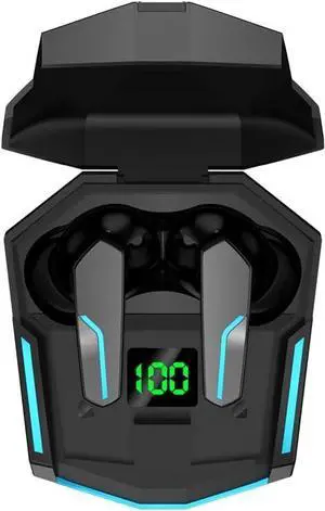 MyJoy Cool Wireless Earbuds, Wireless Gaming Earbuds, Bluetooth Gaming, Noise Cancelling Ear Buds, Noise Cancelling Earphones for Gamers, Black