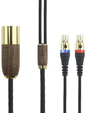 3m/10ft Replacement Audio Cable 4-pin XLR Balanced Walnut Wood Shell Cable Compatible with Audeze LCD-2, LCD-4, LCD-3, LCD-X, LCD-XC Headphone 6N OCC Copper Silver Plated Cord