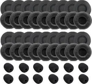 50 Pack Ear Cushions for Plantronics Headset, Earpads Replacement 50mm Ear Pads for Plantronics HW251N HW261N HW510 HW520 Blackwire 3220 3210 3320 C320 Jabra PRO 920 930 935 Biz 1500 GN2000 Headphones