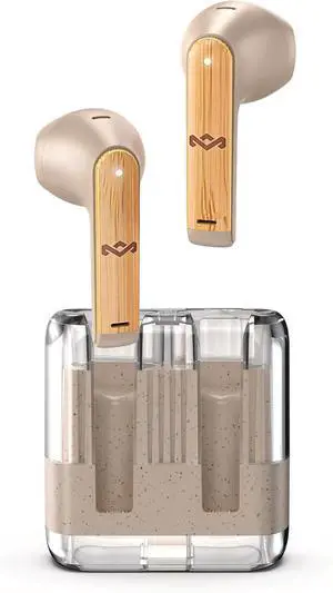 House of Marley Zion True Wireless Earbuds, 16-Hr Total Playtime, Quick Charge, Eco-Friendly Design with Recycled Plastics & Sustainable BambooRecyclable Packaging (Cream)