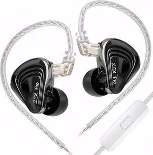 KZ ZSX Pro  5BA+1DD 6 Driver Hybrid in-Ear HiFi Earphones, in Ear Earbuds, in-Ears Headphones for Audiophile Musicians (with Microphone, Black)