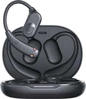 OpenEgo True Wireless Open Ear Headphones,Bluetooth 5.3 Wireless Earbuds with Mic,LED Display Dual Mic Clear Call Sweat-Proof for Running Workout 5.0