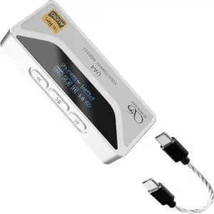 SHANLING UA4 Portable USB DAC/AMP Headphone Amplifier,Support MQA 16X,768kHz DSD512,High Driving Power for Android/iOS/Mac/Windows,dongle Volume Control,3.5/4.4mm up to 237mW@32 Output (Silver)