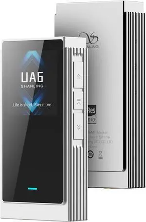 SHANLING UA6 Portable Headphone Amplifier, USB DAC Amp, CS43131x4 DAC, 768kHz/32bit DSD512, 1.3IN Display, for Android/iOS/Mac/Windows, 3.5/4.4mm/SPDIF Output, Up to 361mW@32 Output (Grey)