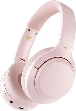 T1 Pro Wireless Bluetooth Over Ear Headphones, 100H Playback, HiFi Sound,Multi-Device Connection, Foldable Design, Wired Mode, for Travel/Work/Gaming/School (Pink 1.0)