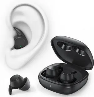 2.0 Sleep Headphones, Noise Blocking Sleep Earbuds, High Fidelity Invisible Ear Plugs-Hearing Protection, Mini Design for Side Sleepers, Bluetooth 5.4, Reusable Flexible Silicone-Black