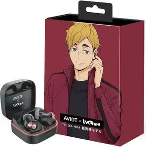 AVIOT TE-Q3-HK Haikyu Collaboration Wireless Earbuds Officially Licensed (Exclusive Edition), Special Japanese Voice, Noise Cancelling Wireless Earbuds, Bluetooth 5.3 (Inarizaki High)