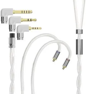 ARTTI A9 Earphone Cable 2.5/3.5/4.4mm 3in1 Plug 2 Cores 756 Strands Silver-Plated 7N OCC Copper Upgrade Cable, DQC/MMCX Plug (MMCX Bend)