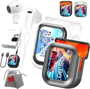 NE20 Earbuds, NE20 True Wireless Ear Buds with LCD Screen for Gaming Bluetooth Headphones, IPX6 Waterproof & AI Translation, Bluetooth 6.0 Touch Control Earphones Built-in Mic in Ear Earbuds (2*Mix)