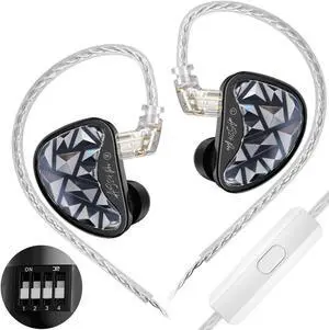 KZ AS24 Pro in Ear Monitor Headphones, HiFi Bass Noise Isolation Earphones, 12 Balanced Armature Drivers IEM Wired Earbuds (with Microphone, Tuning Version)