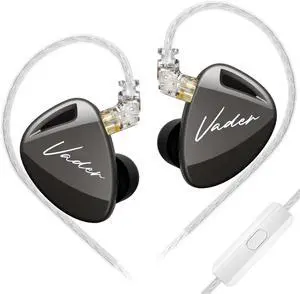 KZ Vader Triple Driver in-Ear Monitor Music Earphone,HiFi IEM with 4 Tuning Levels, 0.75mm Pins Wired Sport Earbud Headphones (High-Resolution Version, with Microphone)