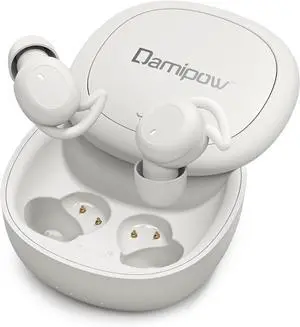 Damipow Wireless Sleep earbuds, Invisible Bluetooth 5.3 in Ear Sleep Earphones, Noise Blocking Sleeping Headphones for Side Sleepers, Micro Sleepbuds Built-in Mic for Music, Working, Hiking(off-White)